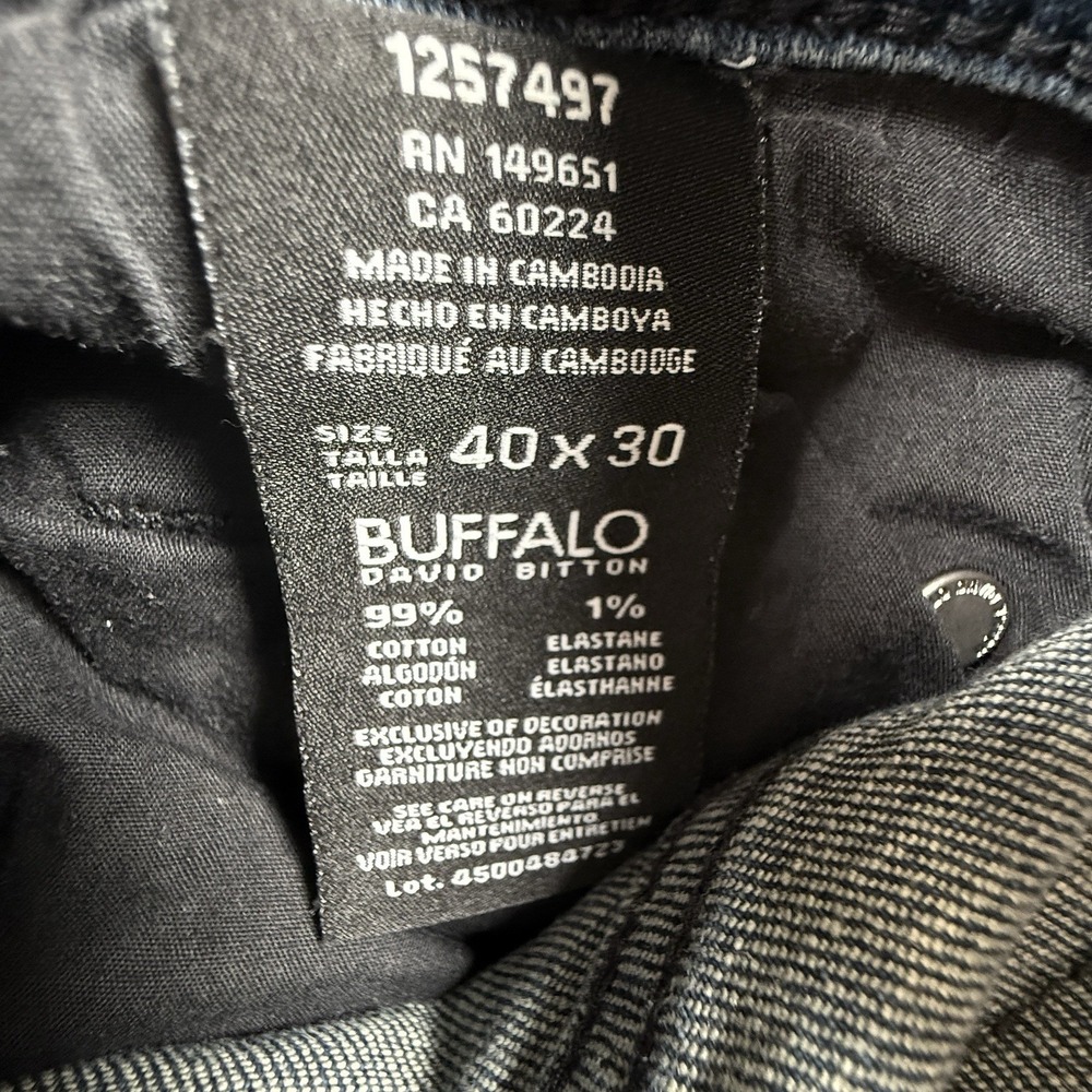 Buffalo David Bitton Jackson Men's 40x30 Straight Stretch Blue Jeans - Picture 7 of 9